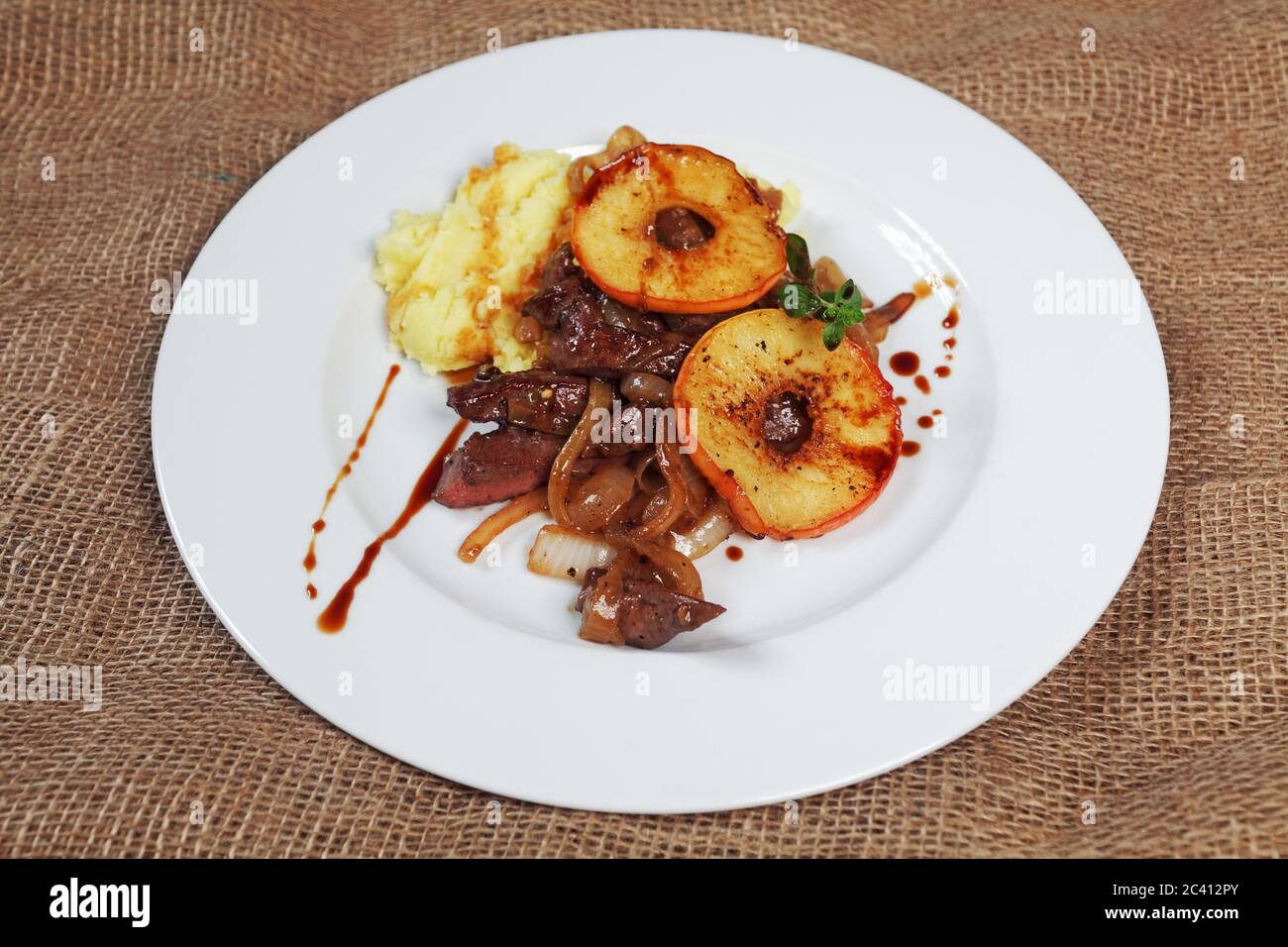 calf liver Berlin style Stock Photo Alamy