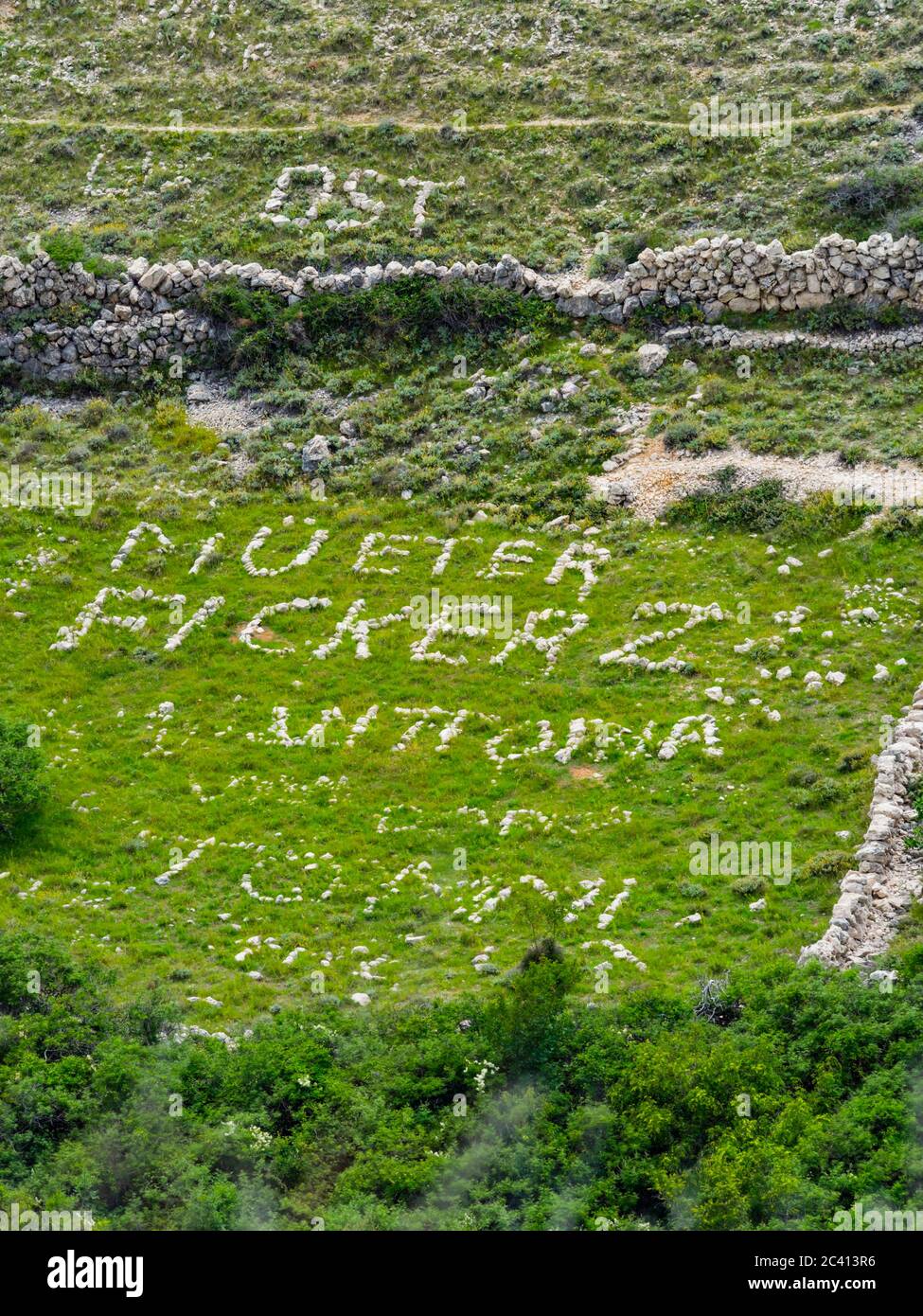 Stone art on fields near Stara Baska on island Krk in Croatia Europe Stock Photo