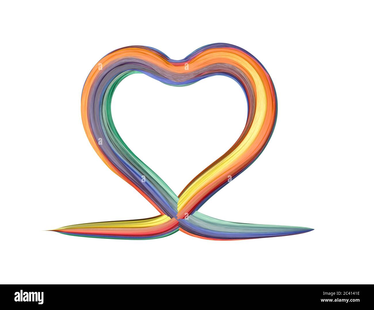 Heart shape painting with colorful brush Stock Photo Alamy