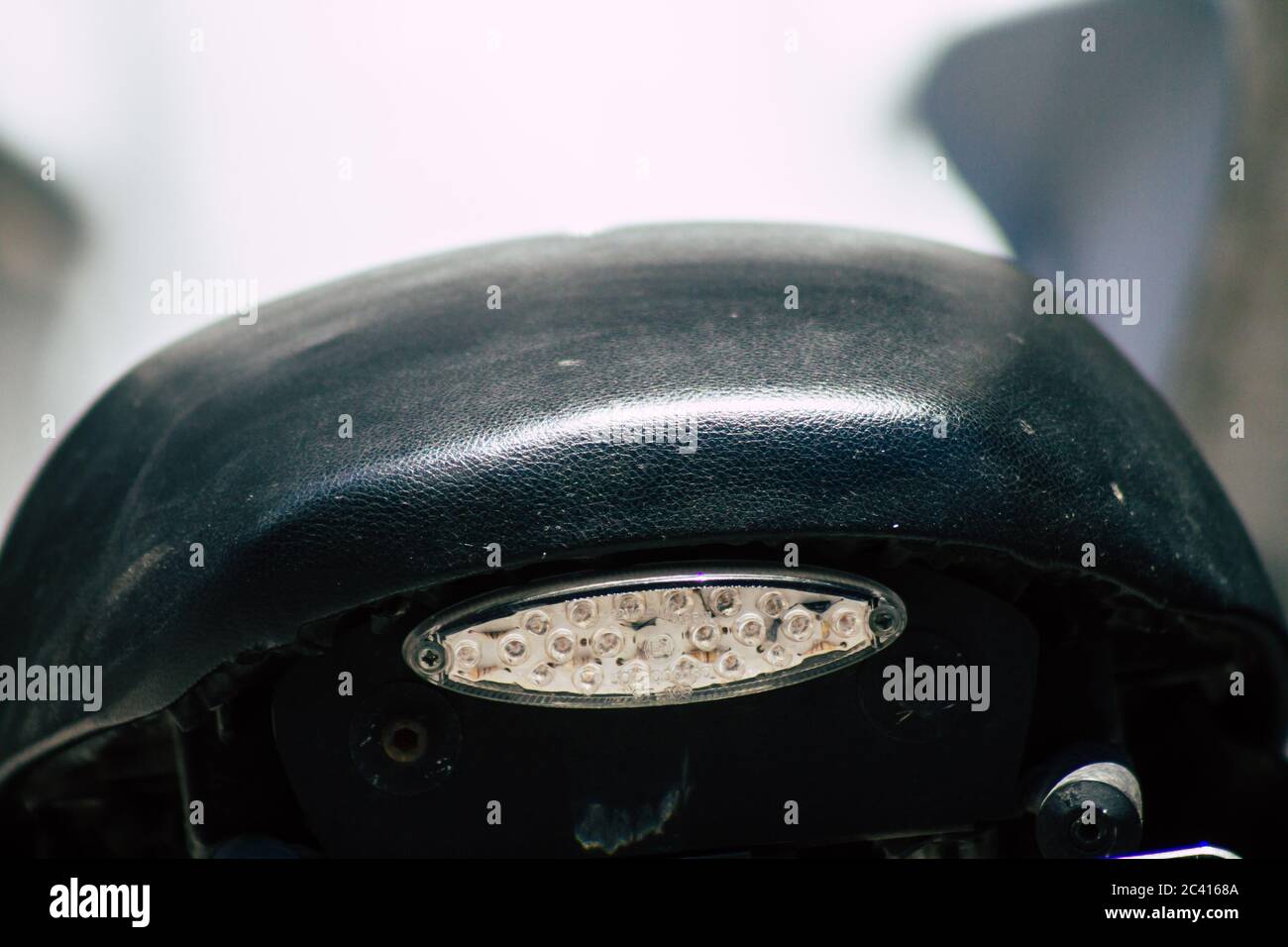 Limassol Cyprus June 23, 2020 Closeup of a Ducati Monster motorcycle