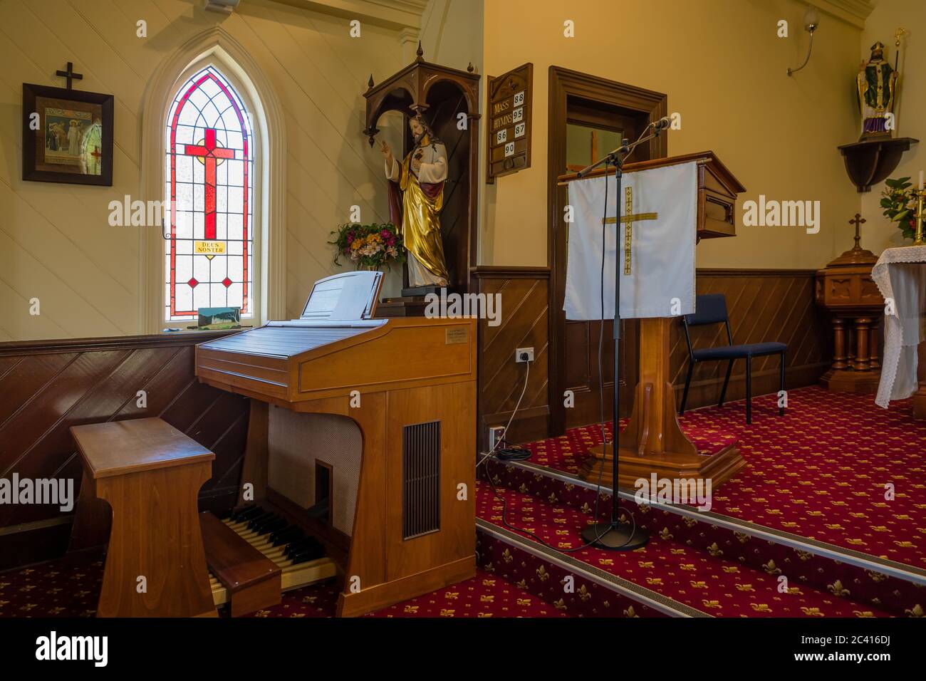 Akaroa, Canterbury, New Zealand: Interior of St Patricks Catholic ...