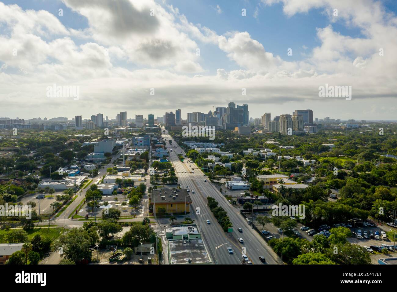 Aerial photo Downtown Fort Lauderdale Florida seen from west Broward  Boulevard Stock Photo - Alamy, image size:1300x956