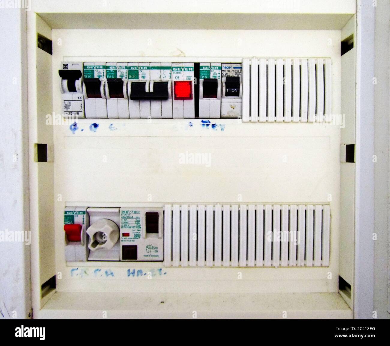 Modern Greek Fuse Box Stock Photo Alamy
