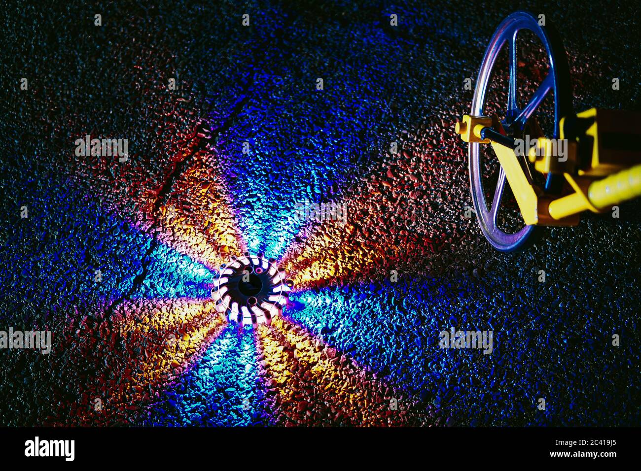 Police conducting the instruction of a crowded for a traffic accident ...