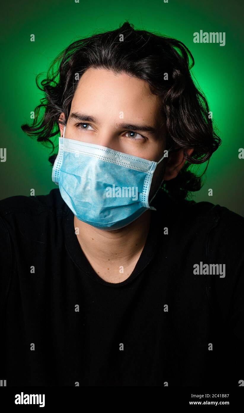 Handsome guy portrait whit a mask Stock Photo - Alamy