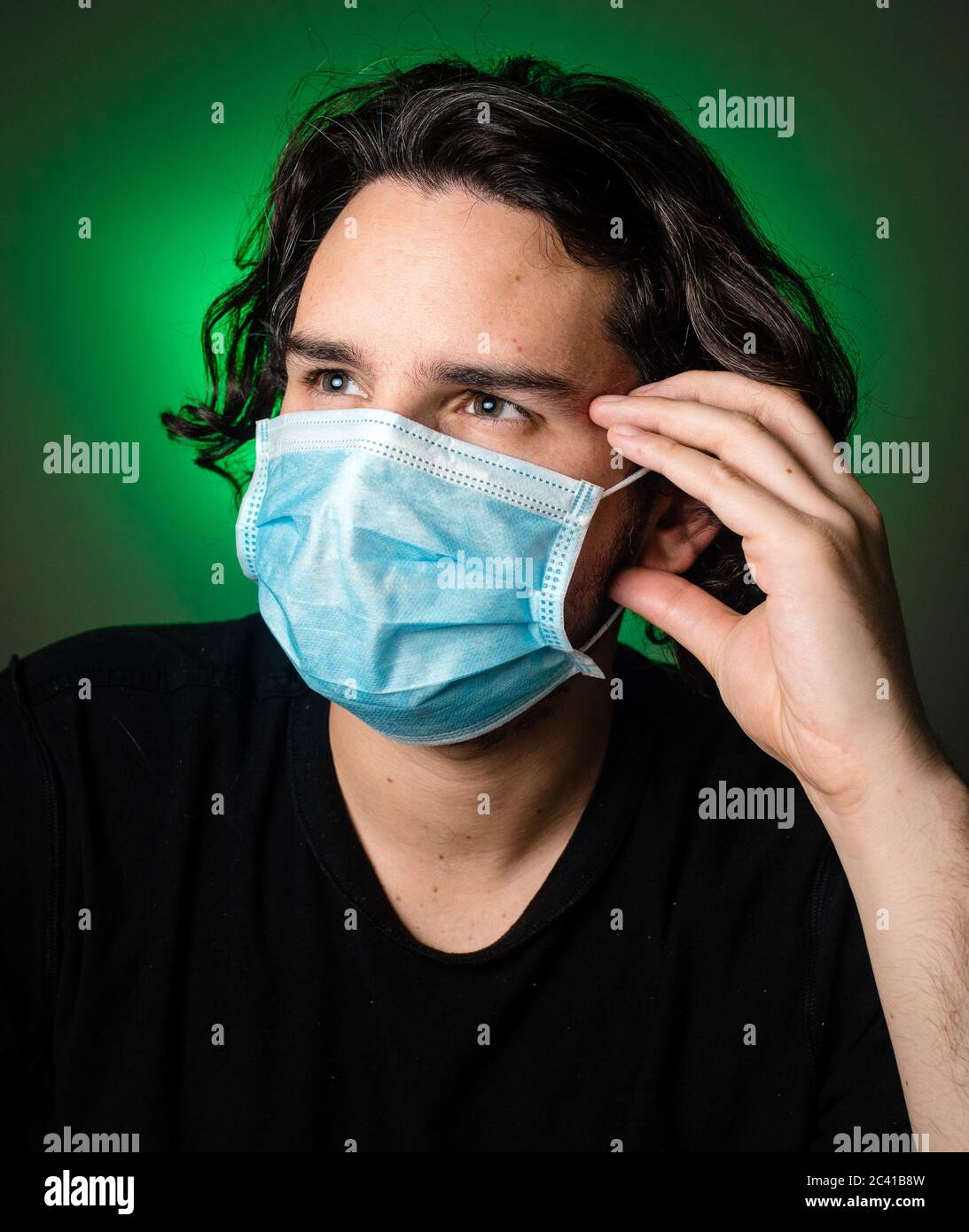 Handsome guy portrait mask hi-res stock photography and images - Alamy
