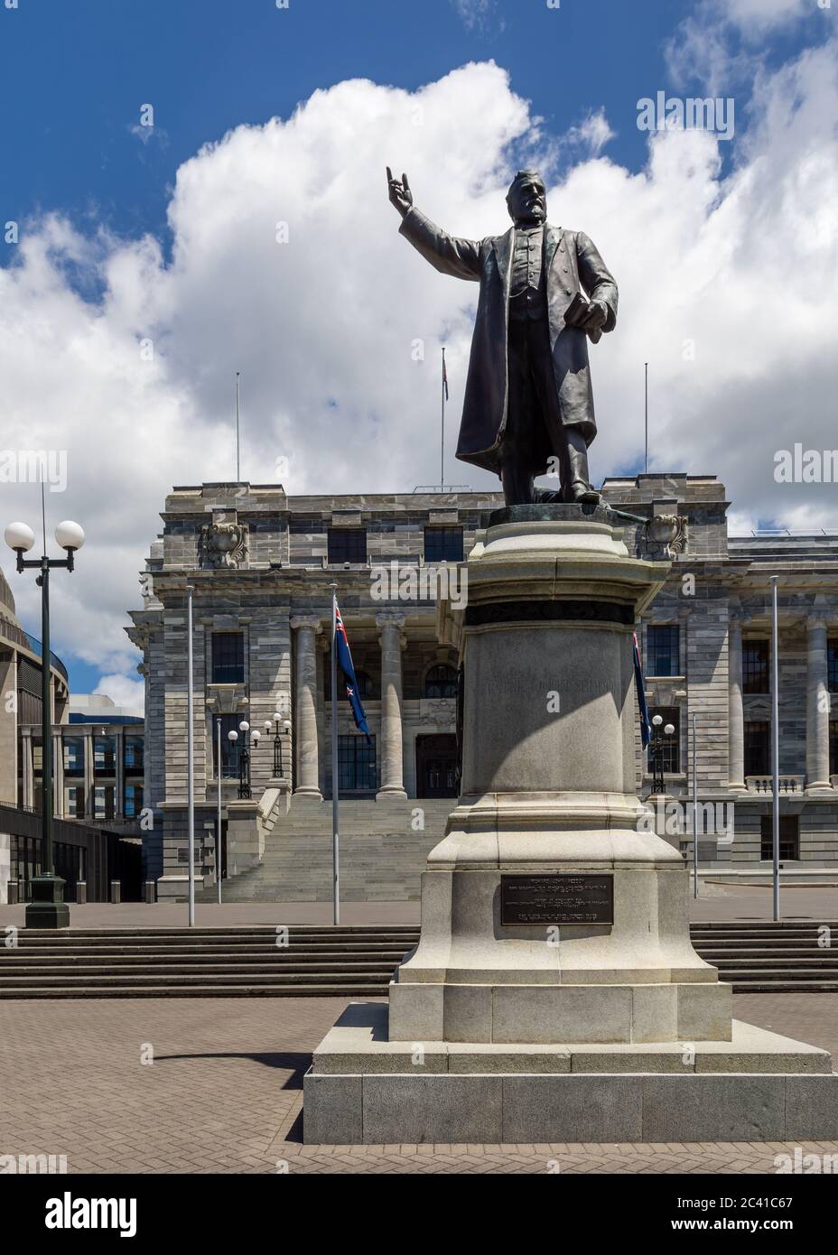 Wellington, New Zealand The statue of Prime Minister Richard Seddon