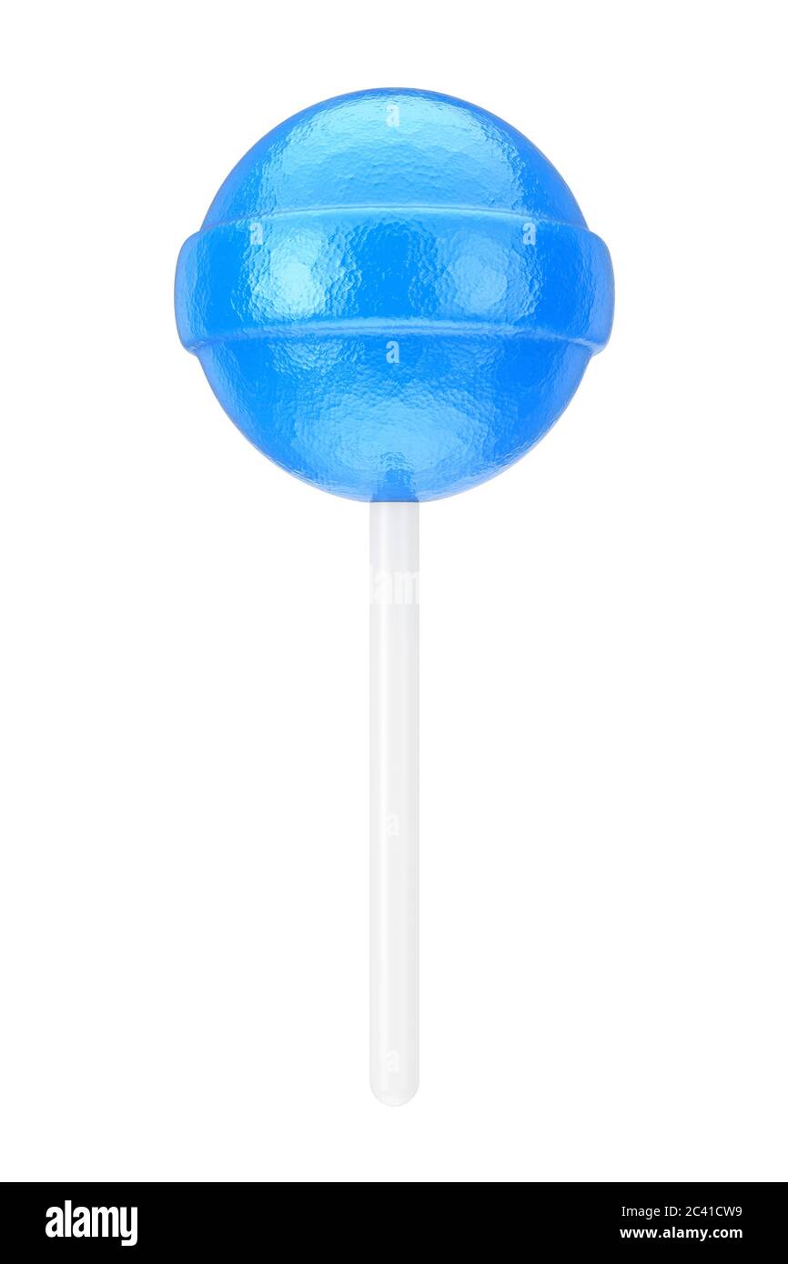 Sweet Candy Blue Lollipop on a white background. 3d Rendering Stock Photo Alamy