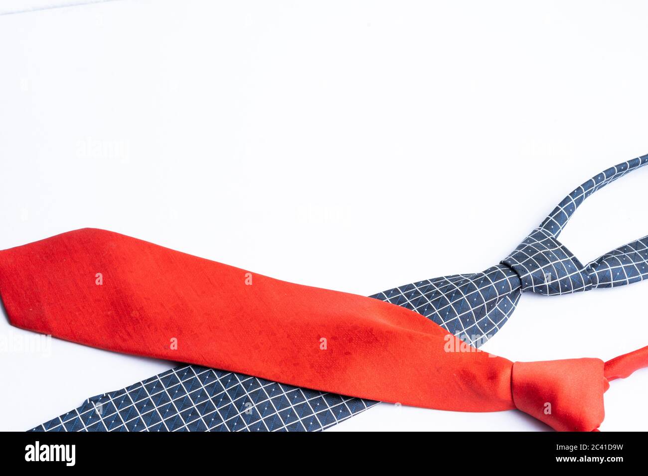 Neck ties isolated on white with copy space for text Stock Photo