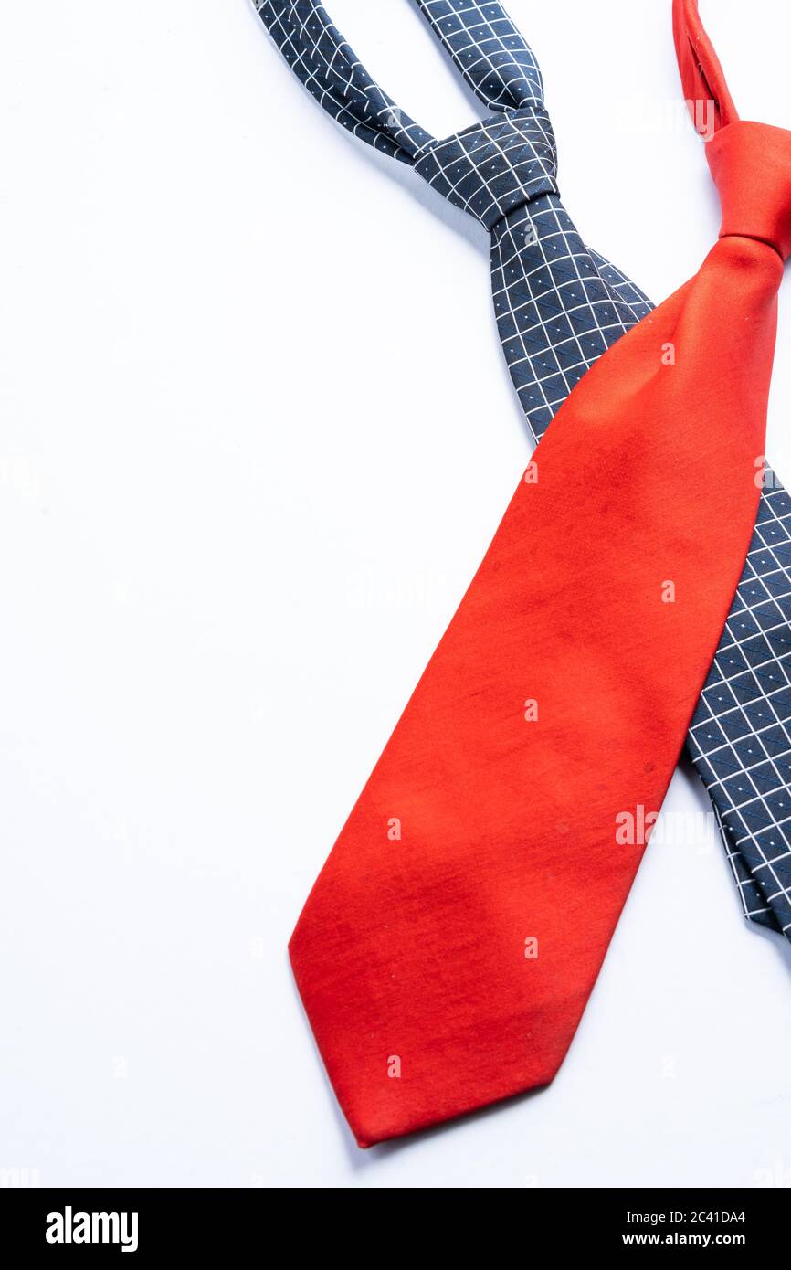 Neck ties isolated on white with copy space for text Stock Photo