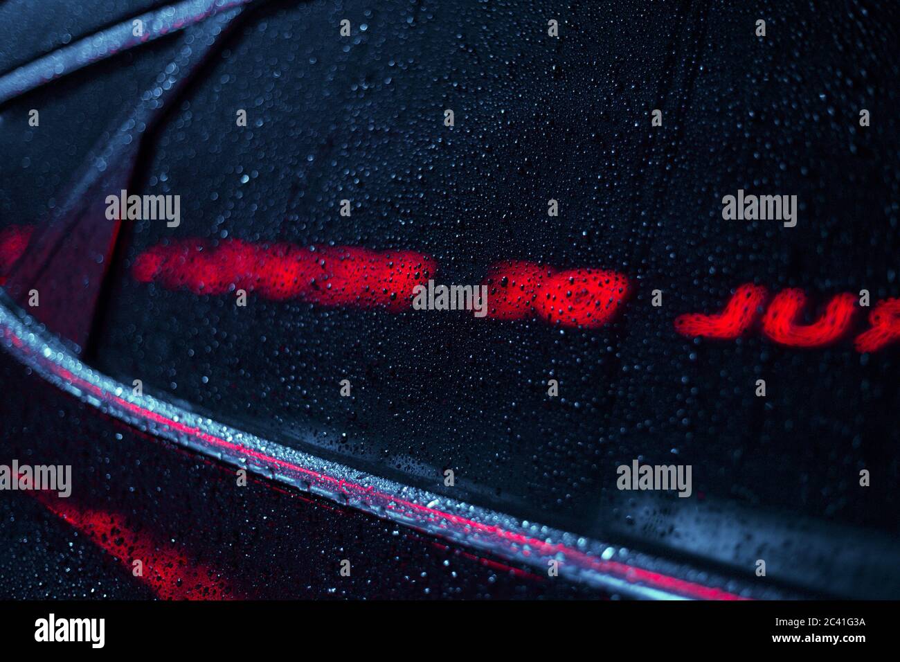 neon reflection on a car's windshield Stock Photo Alamy