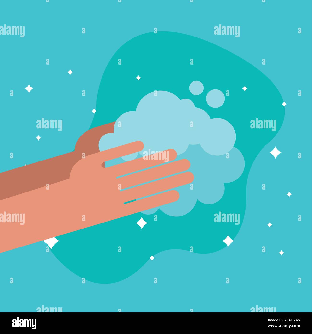 Hands washing with bubbles design, Hygiene wash health and clean theme ...