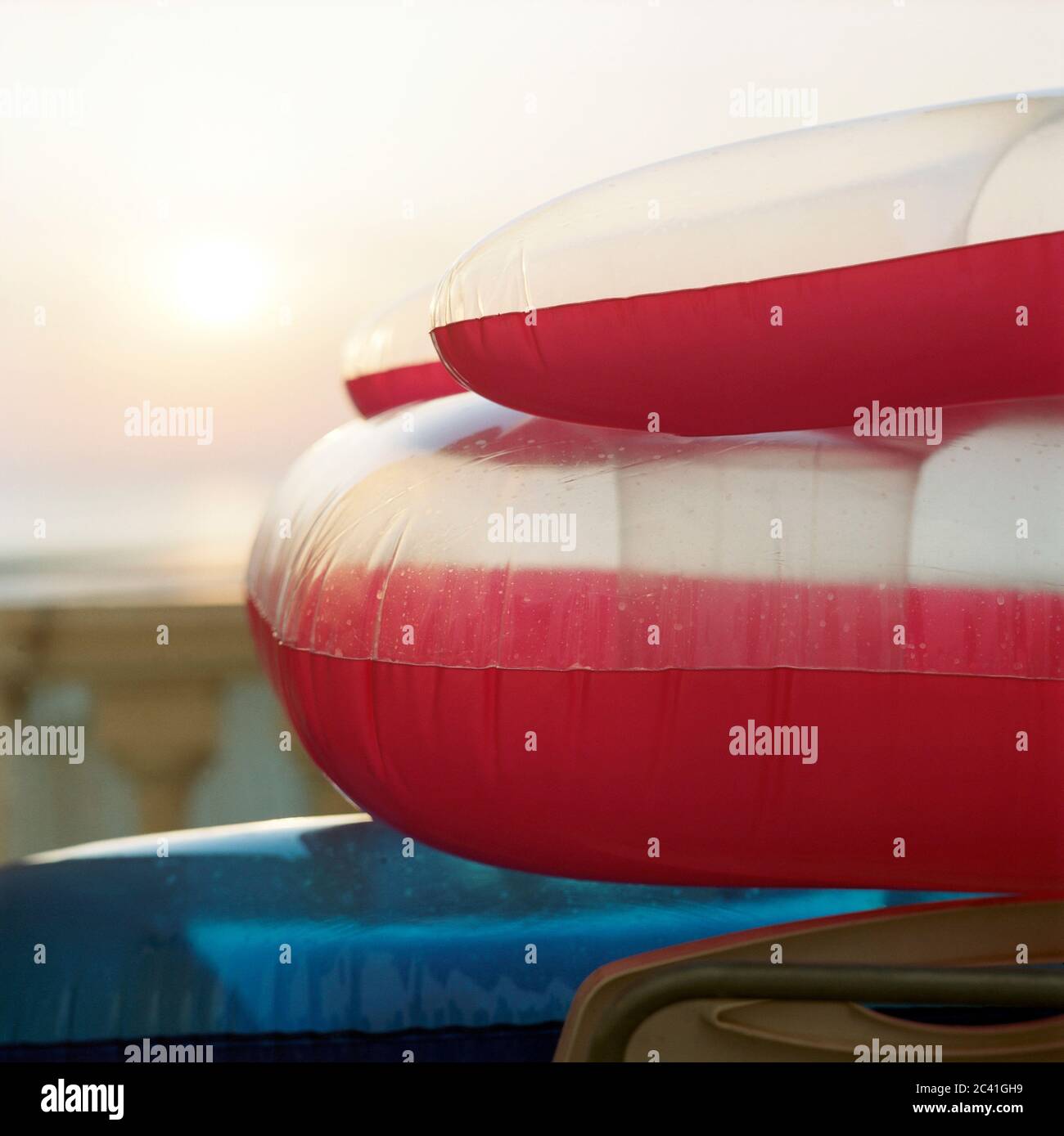 Air mattresses stacked on top of each other Stock Photo Alamy