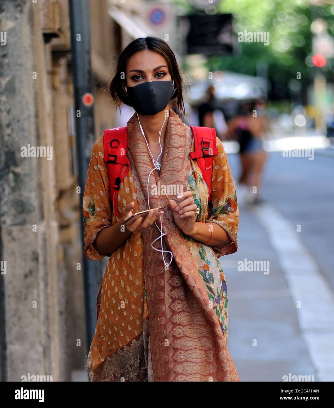 Milan, Madalina Ghenea in the center Madalina Ghenea, Romanian actress and  model, the testimonial of 