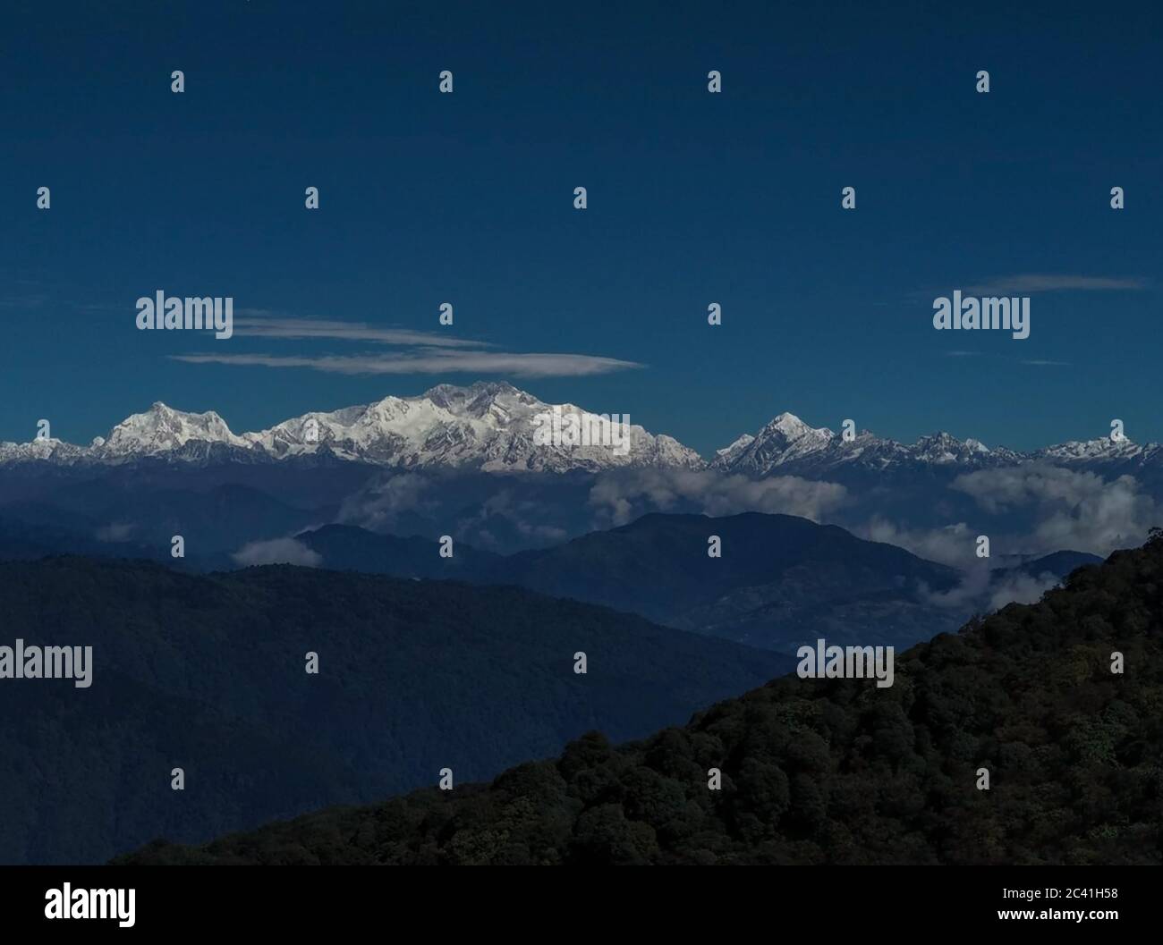 the view of mount kanchenjunga gives you the peace of mind Stock Photo ...
