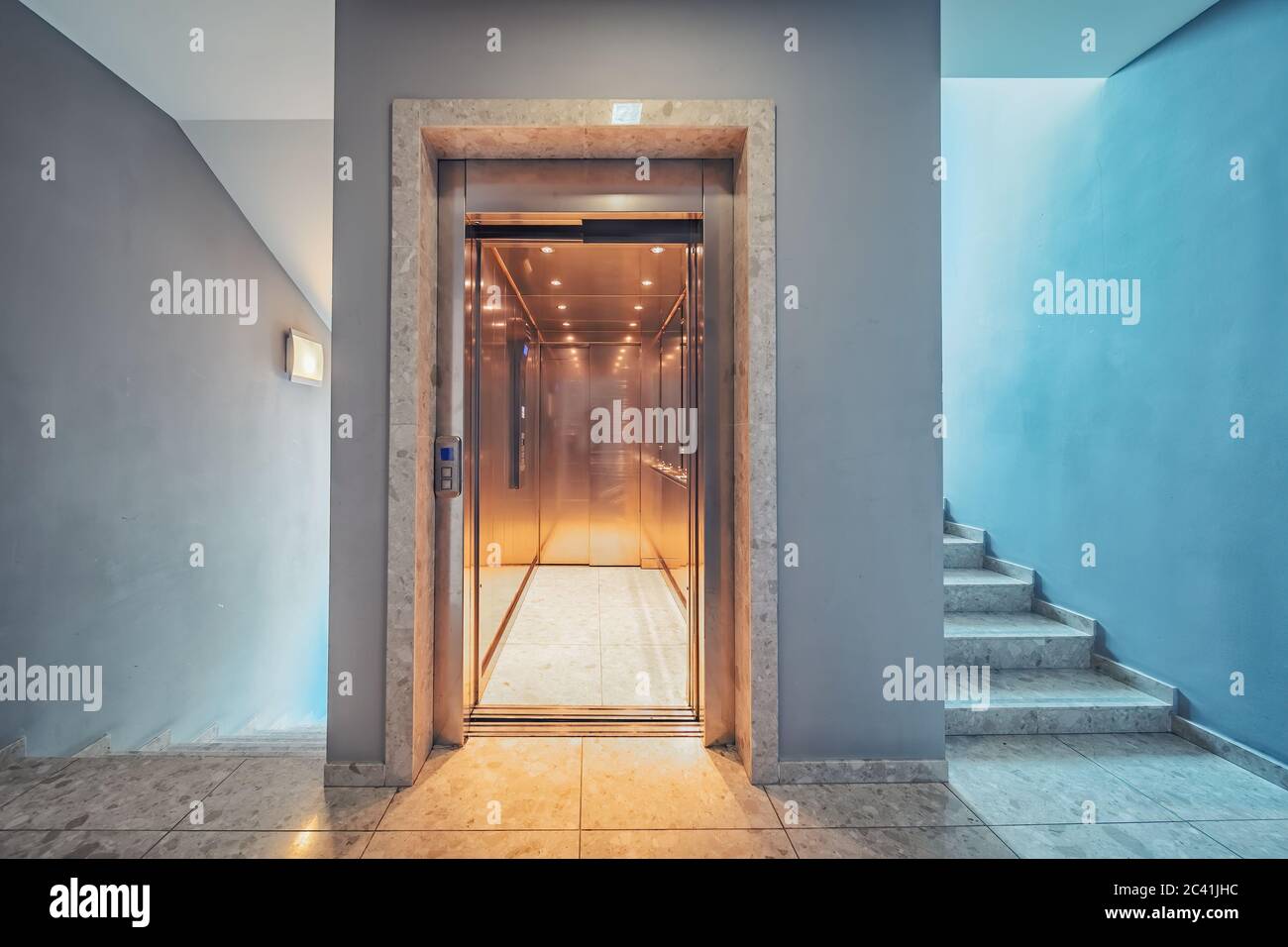 Stairs elevator hi-res stock photography and images - Alamy