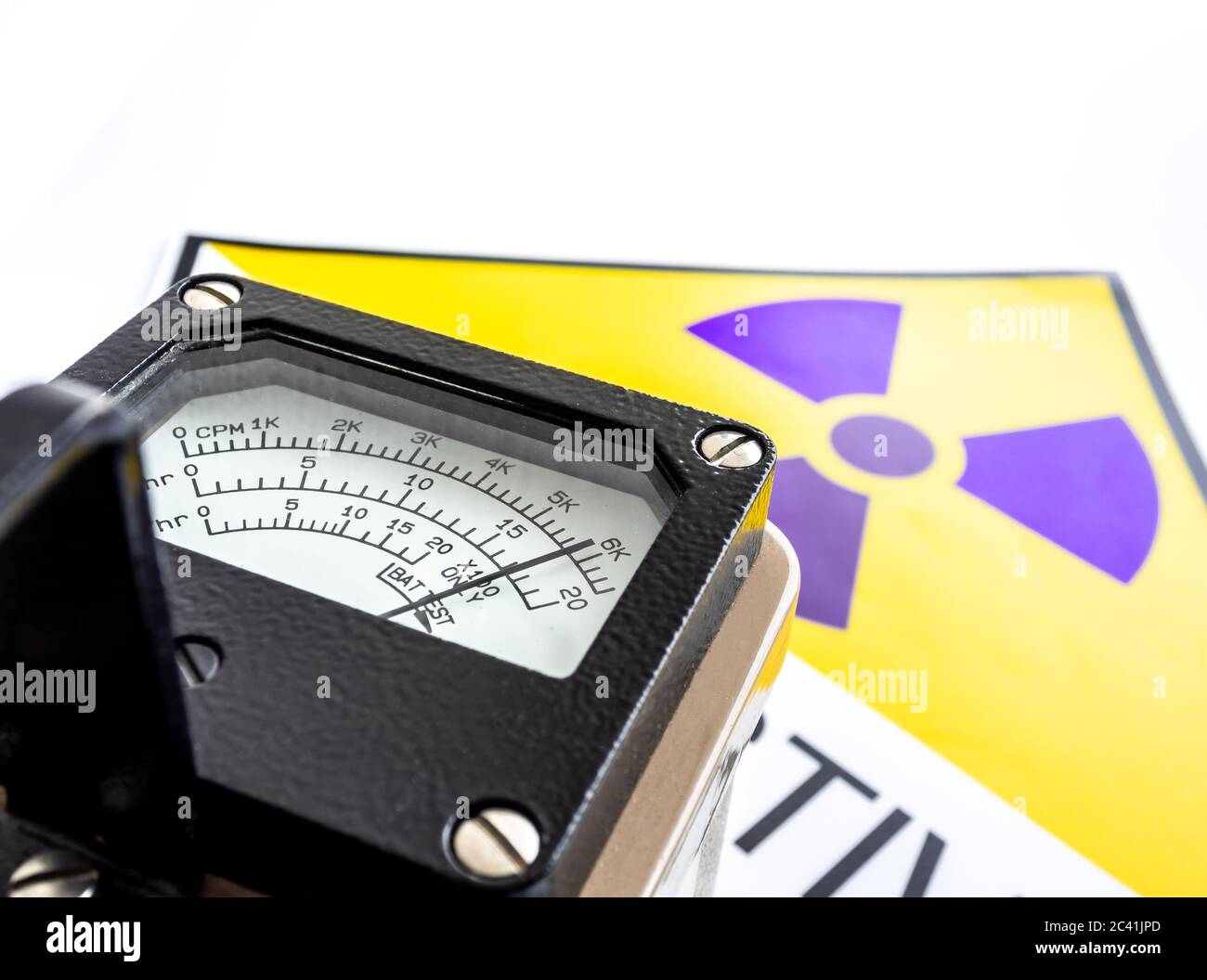 Handheld radiation survey instrument detecting at the radioactive