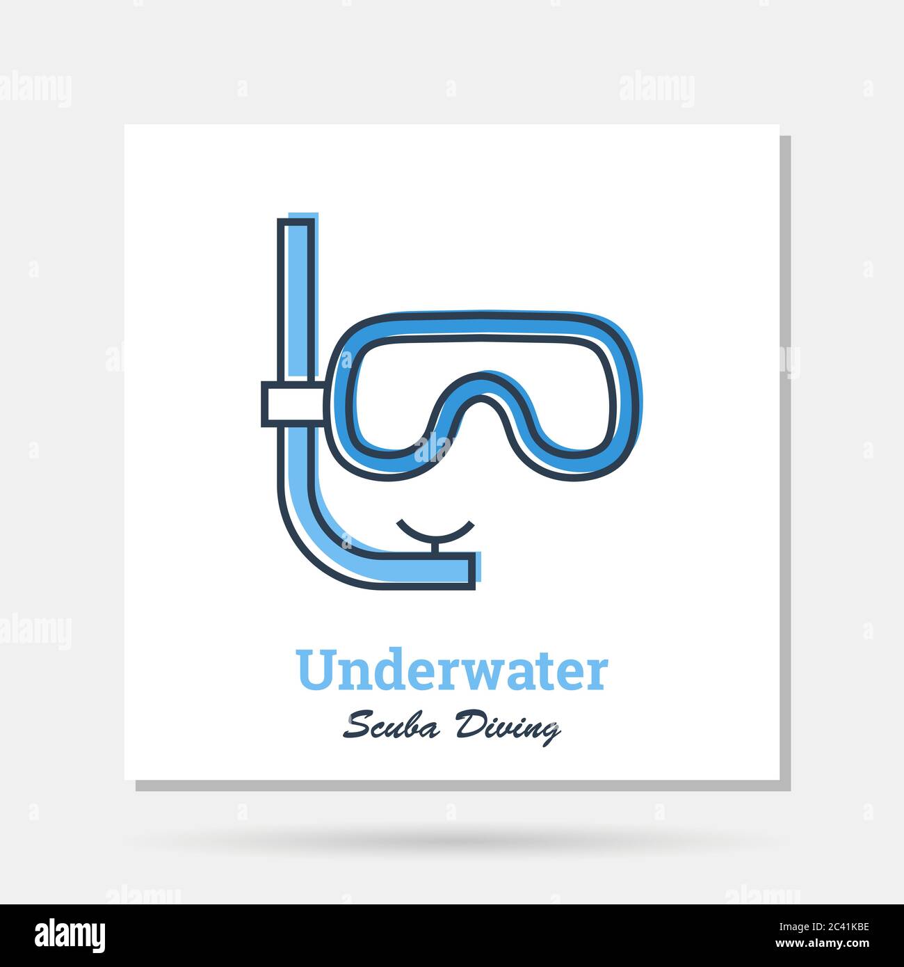 Vector simple company logo example Underwater Scuba Diving Stock