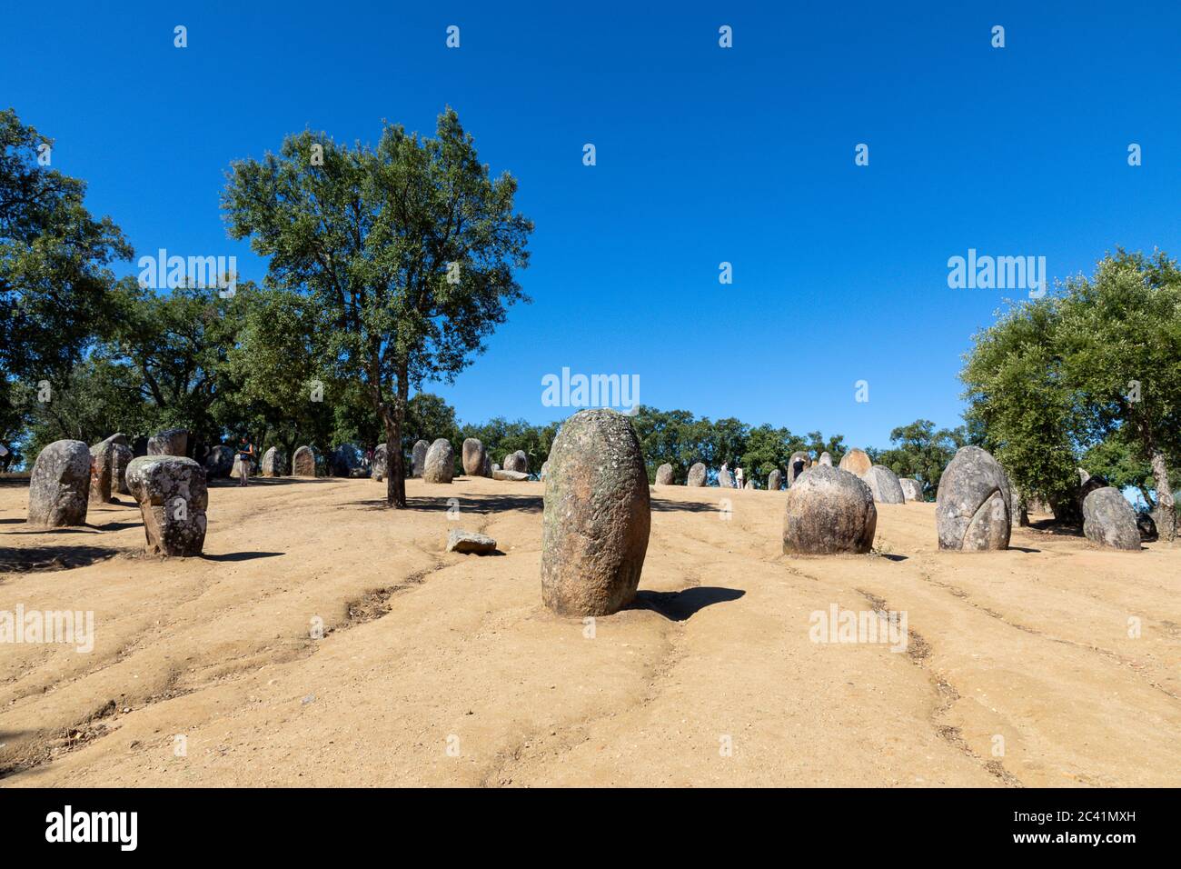 Granite standing stone, menhir, with other megalithic and neolithic