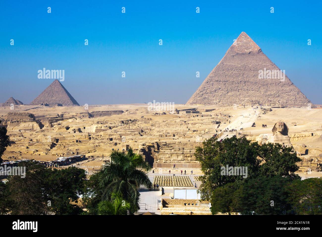 Sphinx and the great pyramid of Giza, UNESCO World Heritage site, Cairo ...