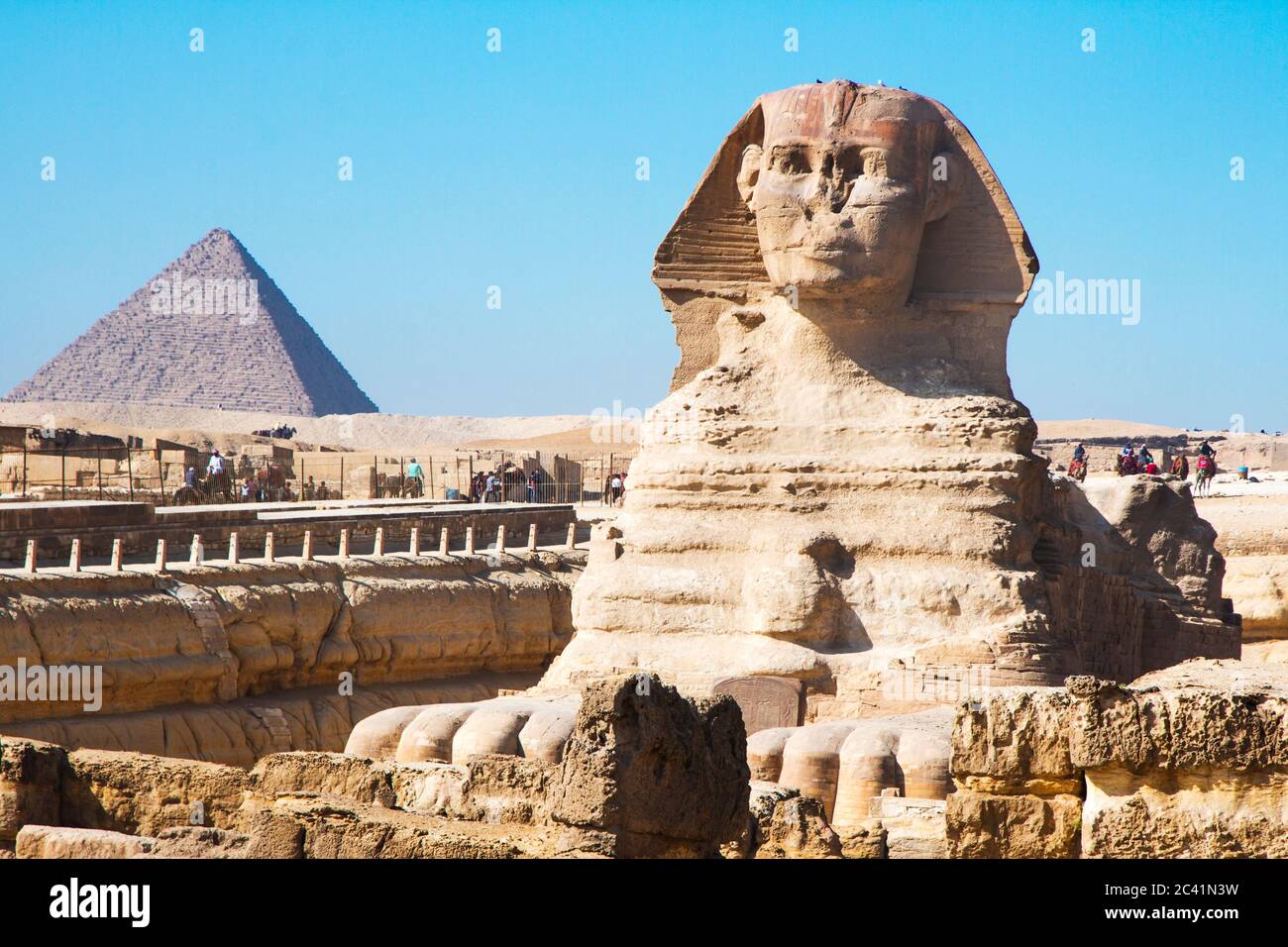 Sphinx and the great pyramid of Giza, UNESCO World Heritage site, Cairo ...