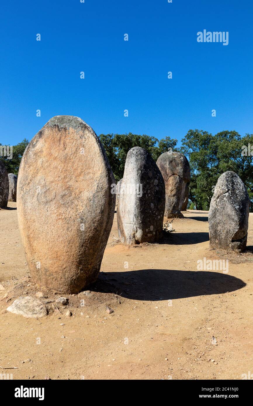 Granite standing stone, menhir, with other megalithic and neolithic