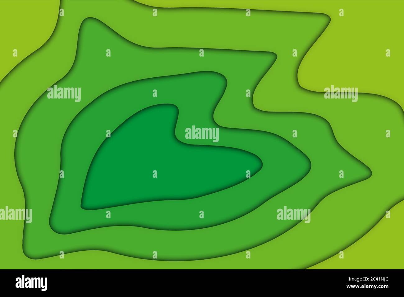 Abstract Green Gradient 3D Paper Cut Shapes Background Stock Vector