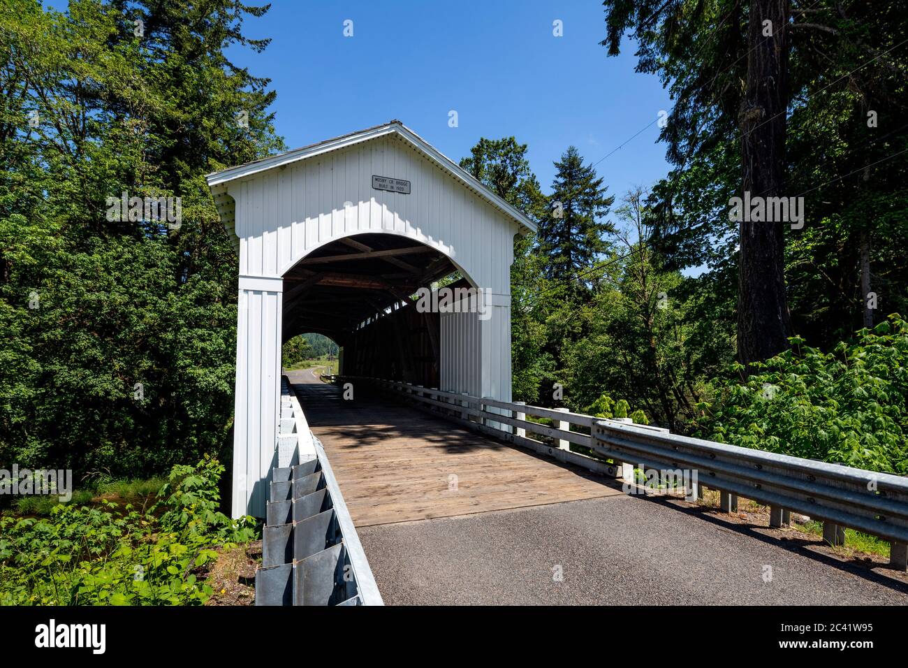 OR02581-00....OREGON - Mosby Creek Bridge built in 1920 near the town of Cottage Grove, Lane County. Stock Photo