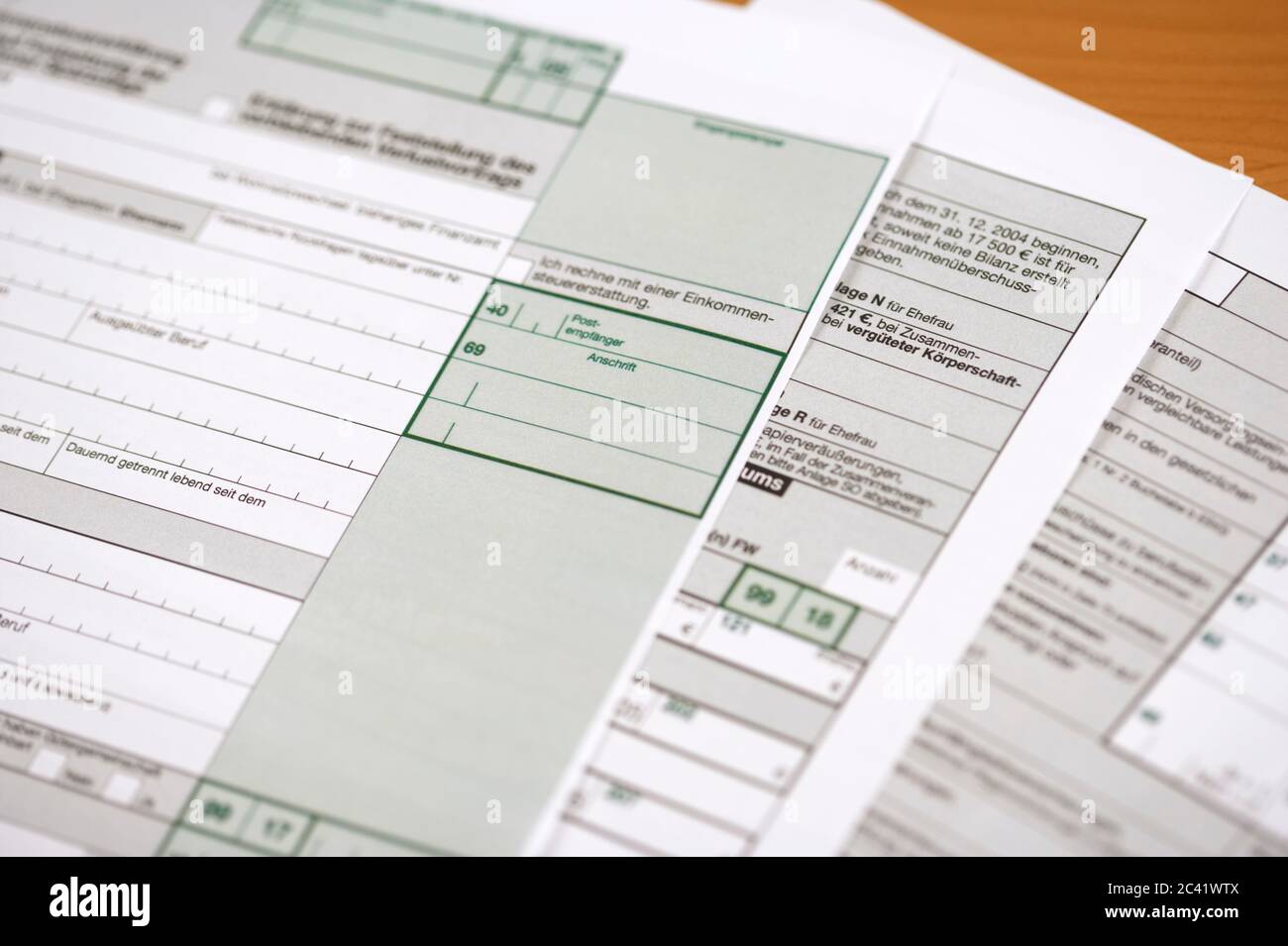 Tax return sheets - finance Stock Photo - Alamy