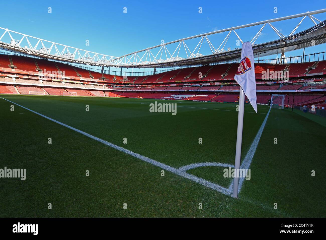 LONDON, ENGLAND - JANUARY 18, 2020: General view of the venuea seen ahead of the 2019/20 Premier League game between Arsenal FC and Sheffield United FC at Emirates Stadium. Stock Photo