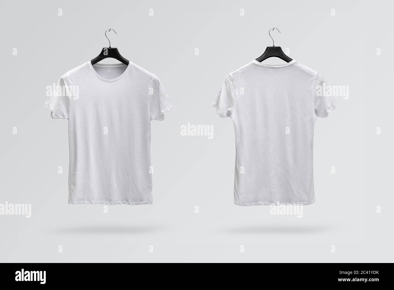 Black Tshirt Front And Back Isolated On White Background With