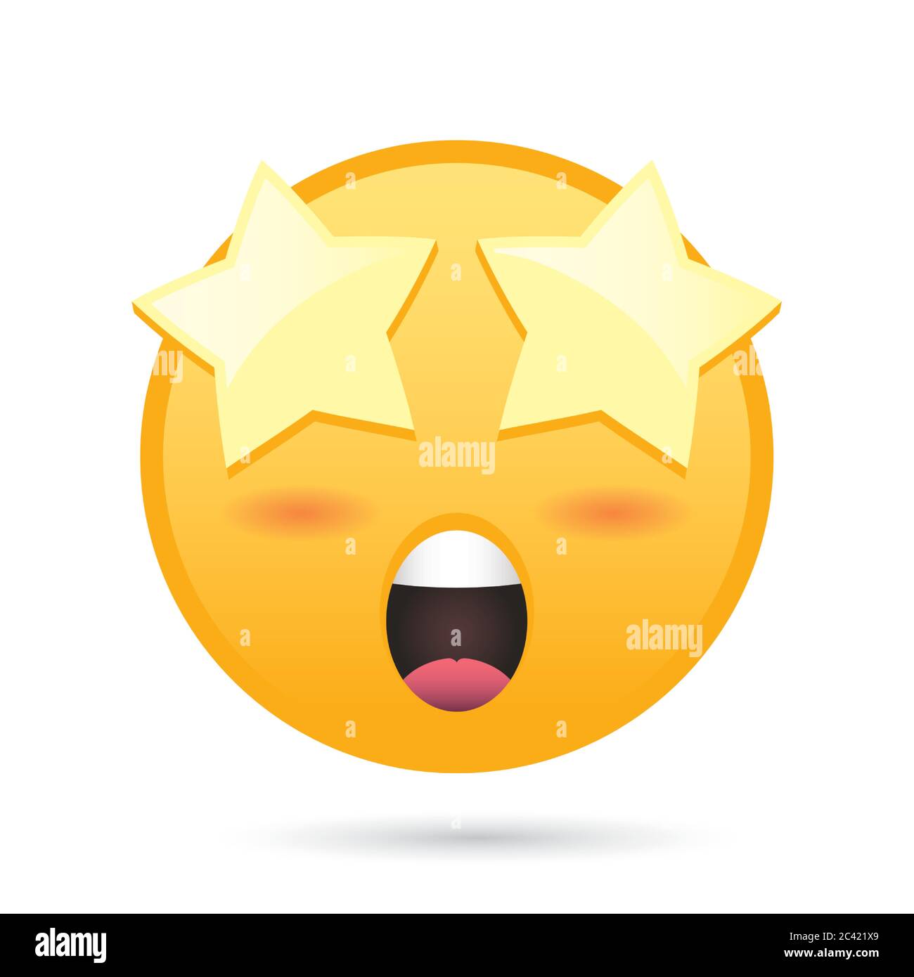 emoji face with stars eye funny character vector illustration design Stock Vector