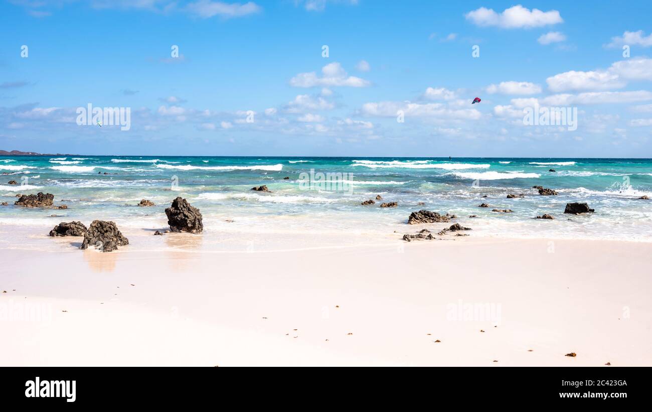 Northern Fuerteventura, Corralejo Flag beach Stock Photo Alamy