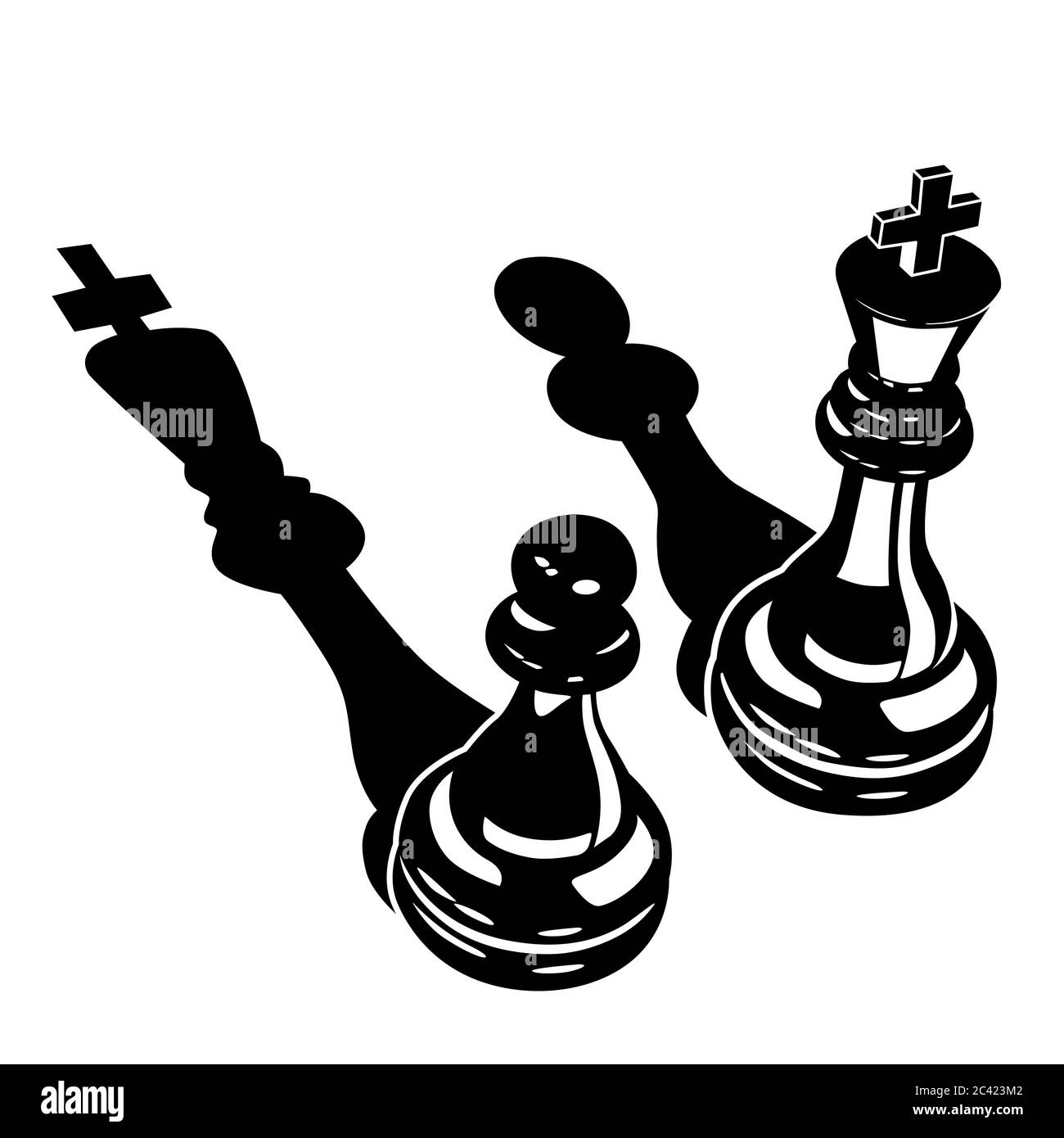 Two chess pawns Royalty Free Vector Image - VectorStock