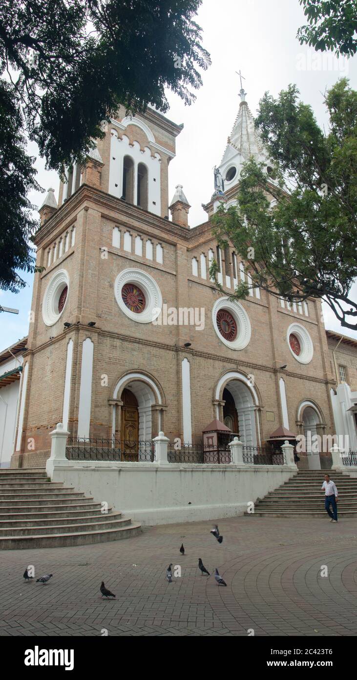 Inmaculada Concepcion de Loja, Loja / Ecuador - March 30 2019: View of the Santo Domingo church in the historic center of the city Stock Photo