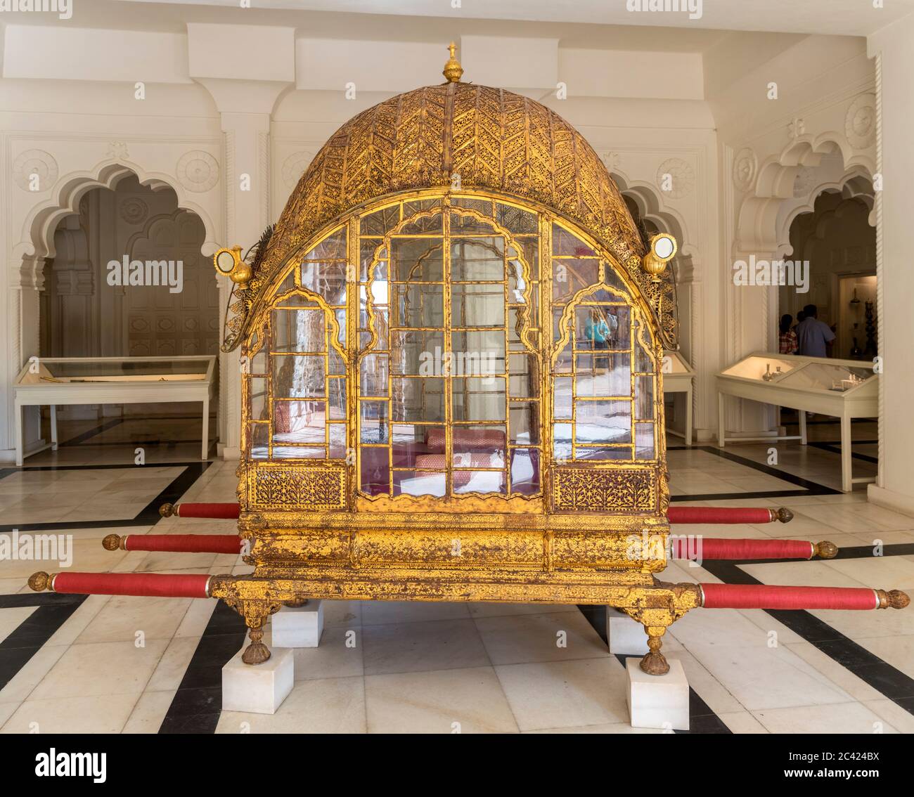 The Great Palanquin (Palanquin Mahadol), made in Gujarat in the 18th century, Mehrangarh Fort, Jodhpur, Rajasthan, India Stock Photo