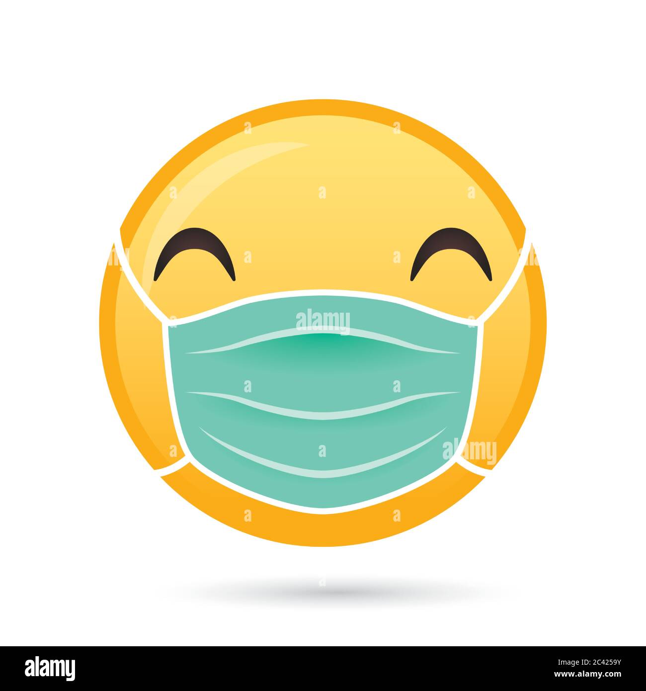 emoji face medical mask funny character vector illustration design Stock Vector