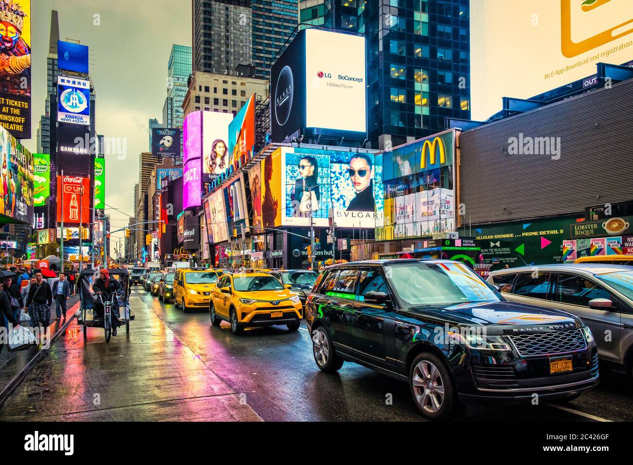 New York City, USA, May 2019, urban scene on 45th street and Broadway, Manhattan Stock Photo