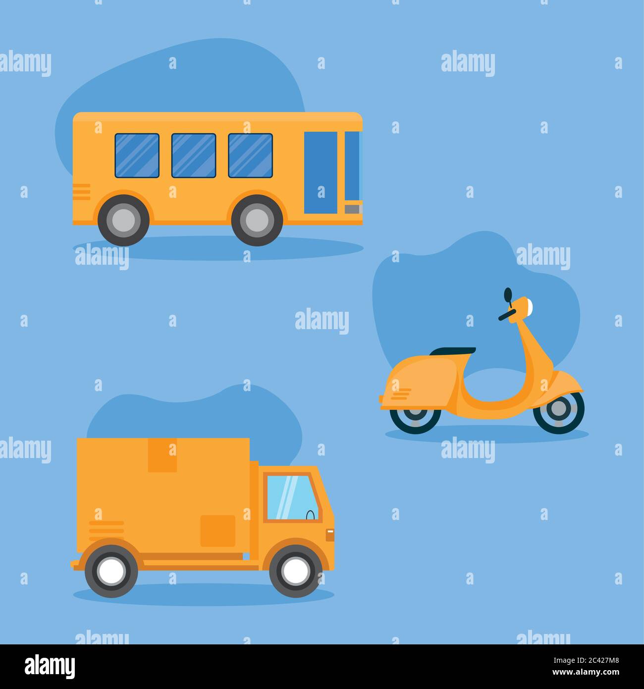 Bus truck and motorcycle vehicle design, Transportation travel trip ...