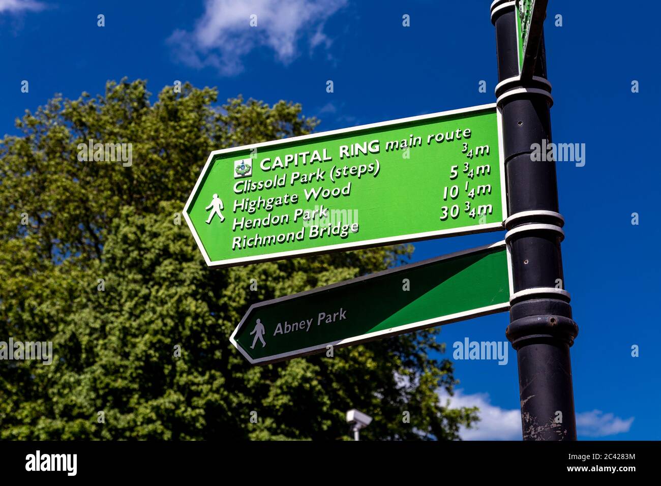 Capital Ring direction sign in Stoke Newington, London, UK Stock Photo