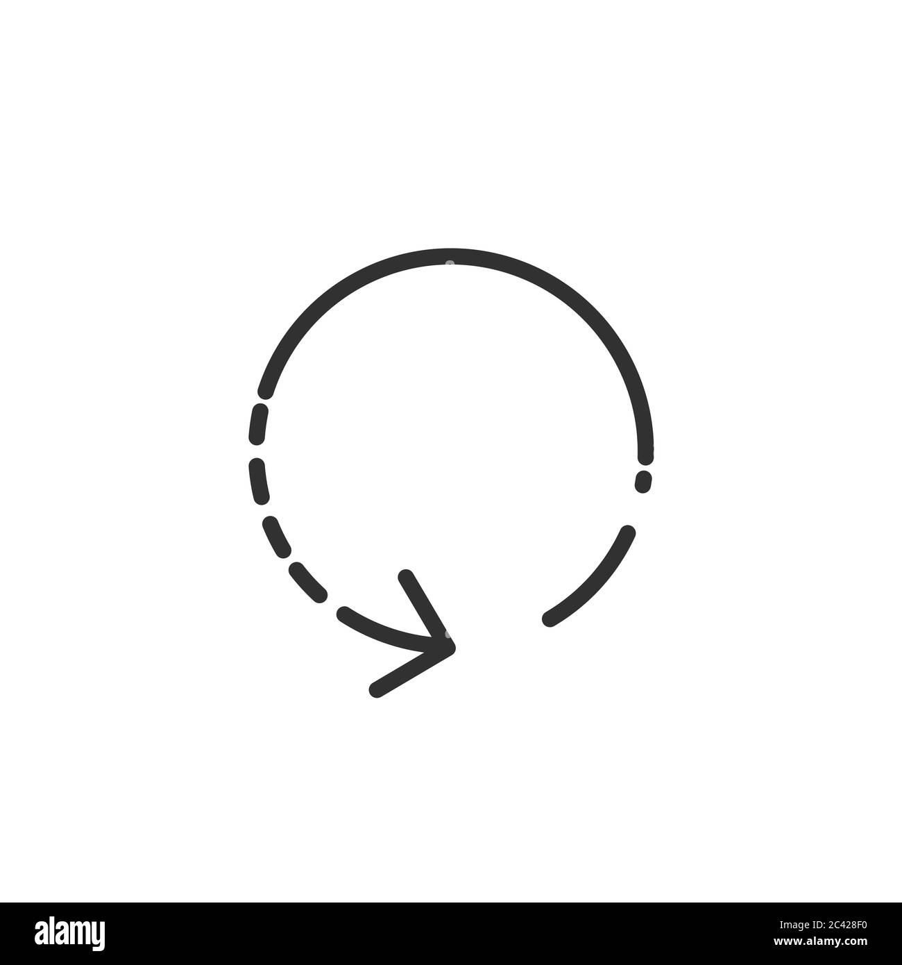 Futuristic rotation circle arrow, Angle 360 degrees sign icon. Geometry math symbol. Full rotation. Stock vector illustration isolated on white Stock Vector