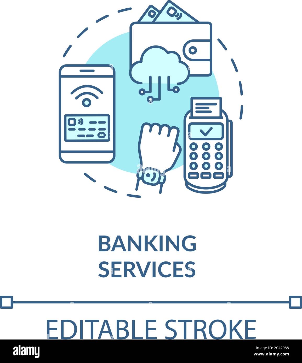 Banking services turquoise concept icon Stock Vector