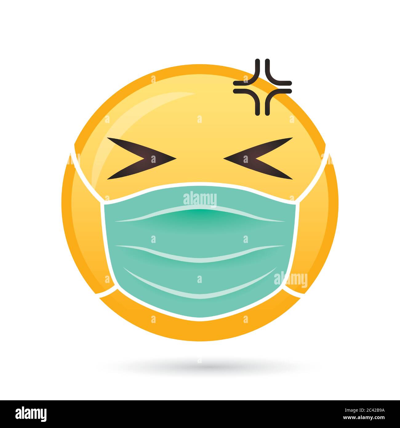 emoji face medical mask funny character vector illustration design Stock Vector