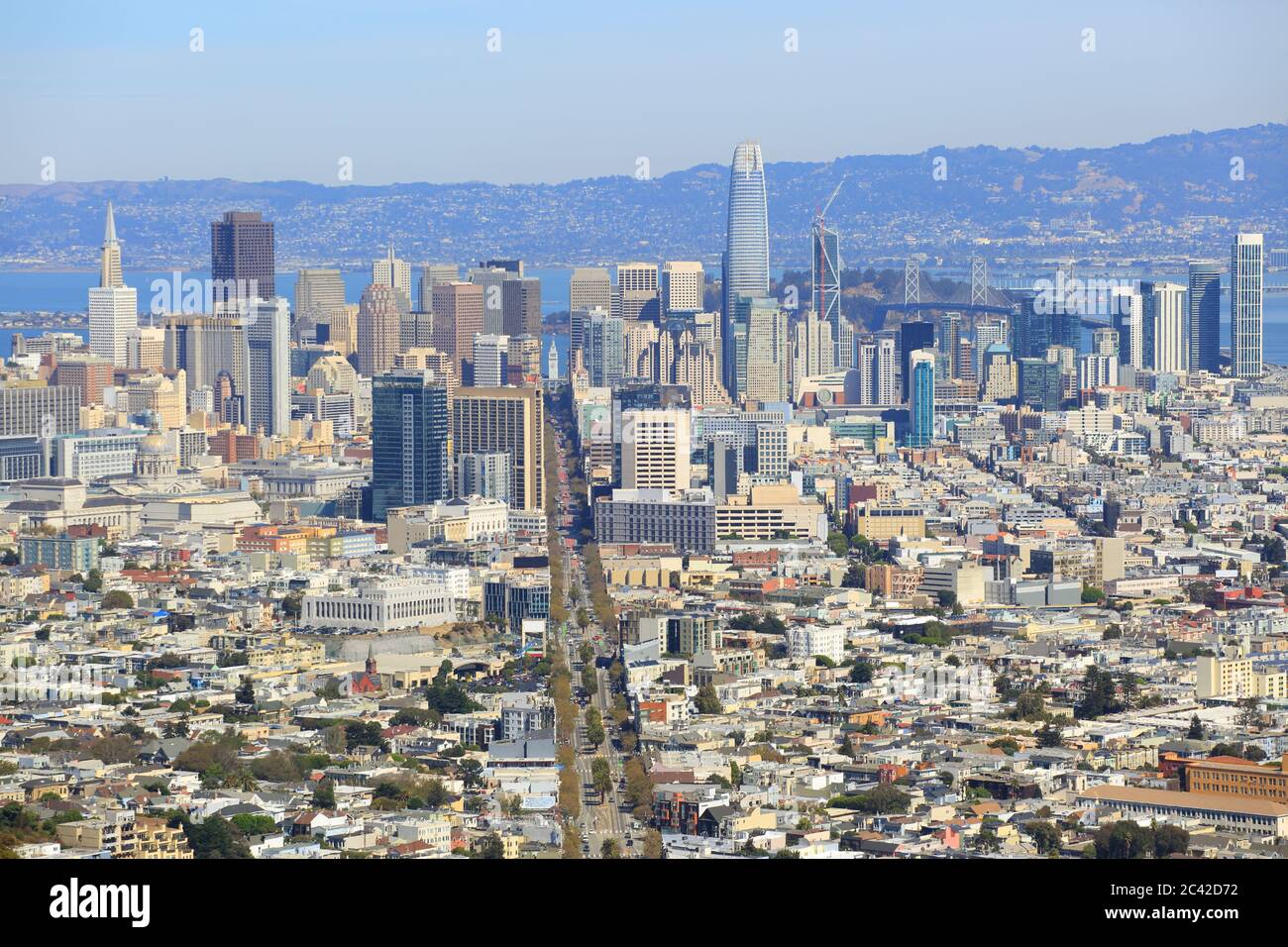 San Francisco skyline, A view from Twin Peaks Stock Photo - Alamy