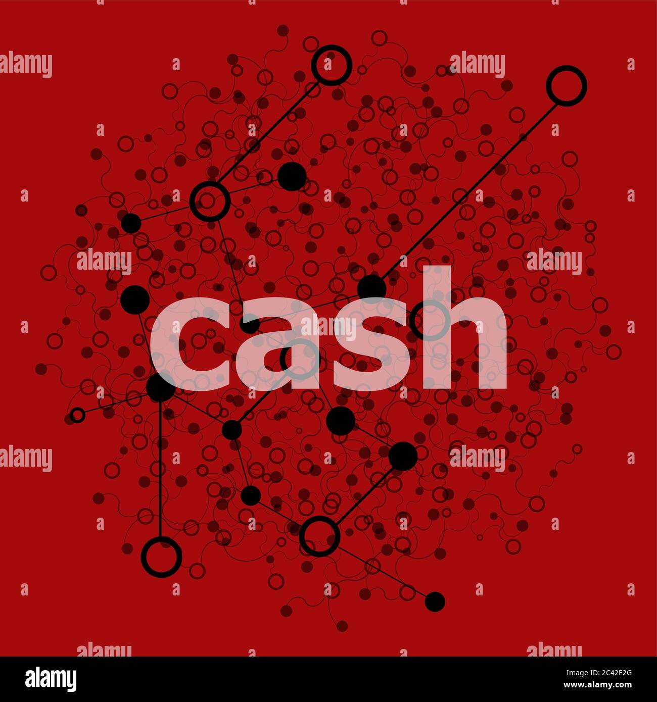 Abstract Cash Text Cash. Business concept . Abstract background with connecting dots ...