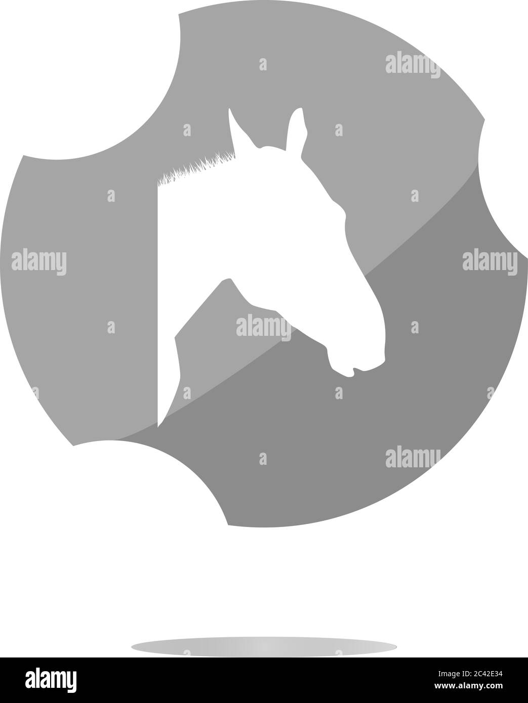 horse sign button, web app icon . Flat sign isolated on white background Stock Photo