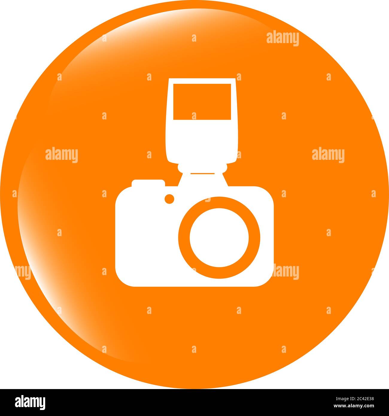 photo camera web icon, button isolated on white Stock Photo