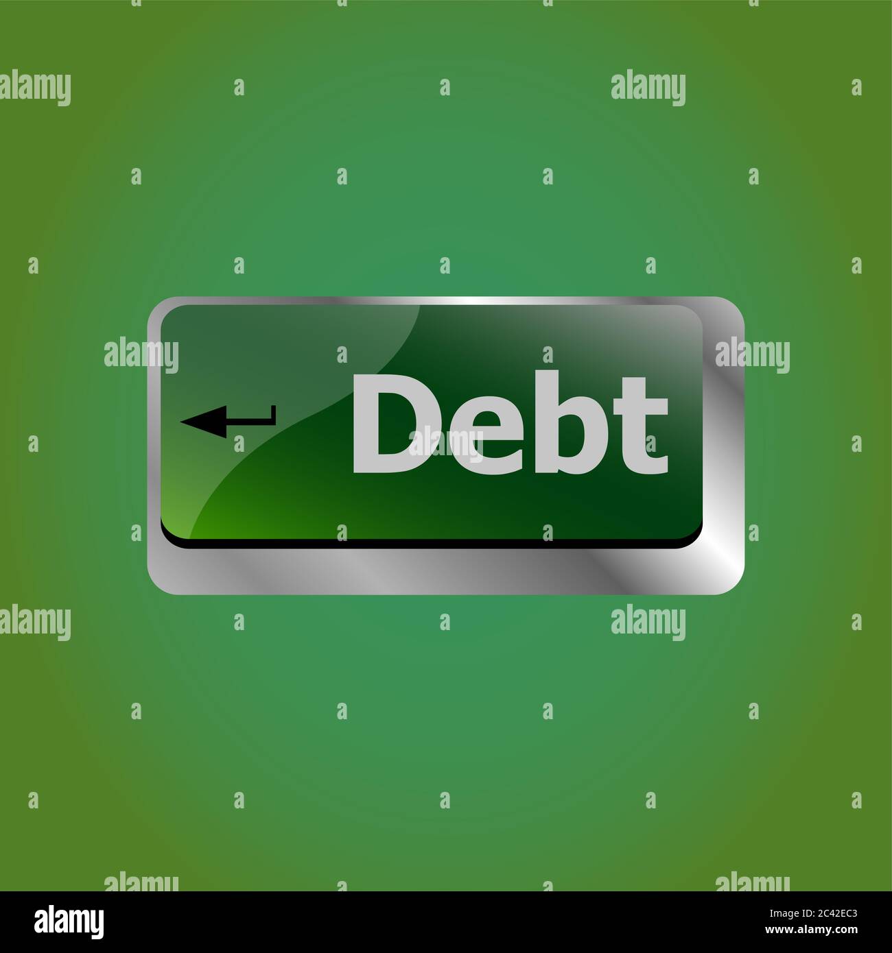 Computer keyboard key debt word, business concept Stock Photo
