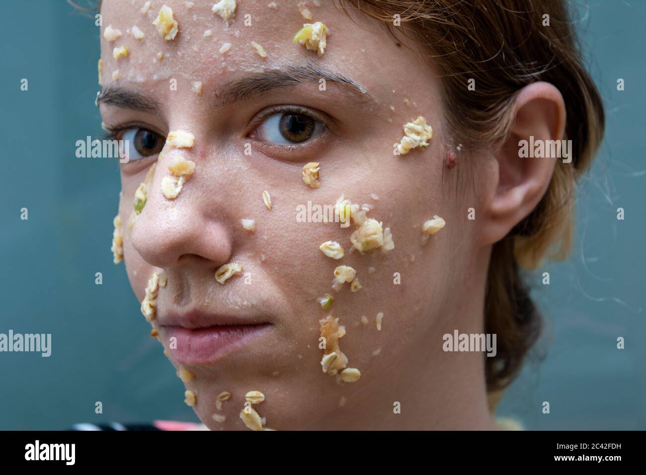 Download Diy Oatmeal With Honey Yoghurt And Apple Mask For Skin Acnee And Hydration Stock Photo Alamy PSD Mockup Templates