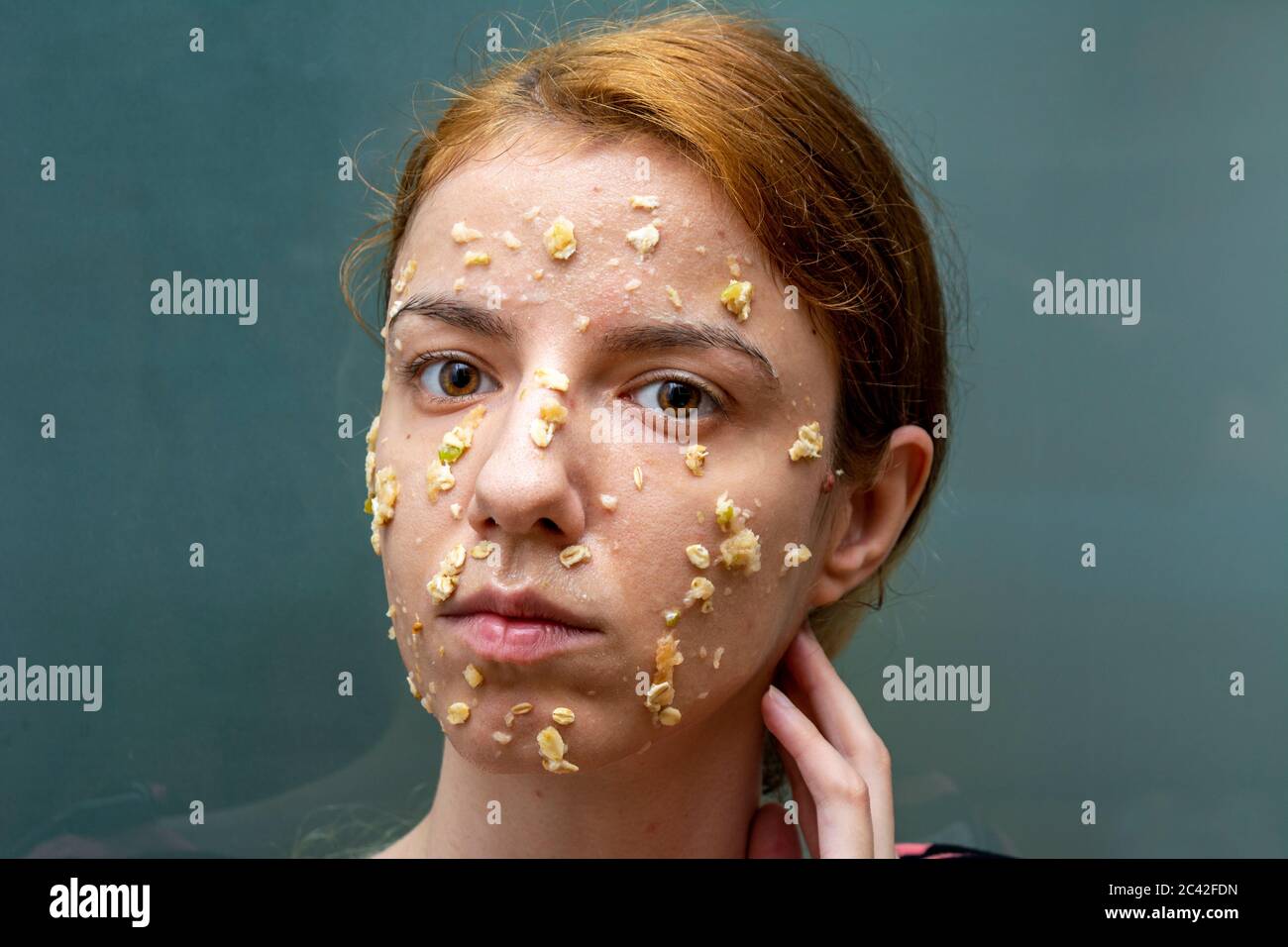 Download Diy Oatmeal With Honey Yoghurt And Apple Mask For Skin Acnee And Hydration Stock Photo Alamy PSD Mockup Templates